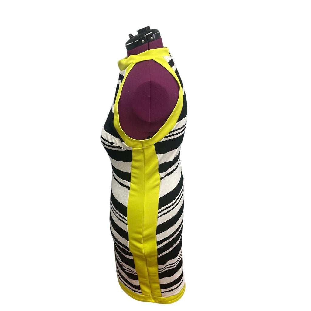 Goodtime USA Womens 3X Sleeveless High Neck Body Con PolyBlend Striped Dresse