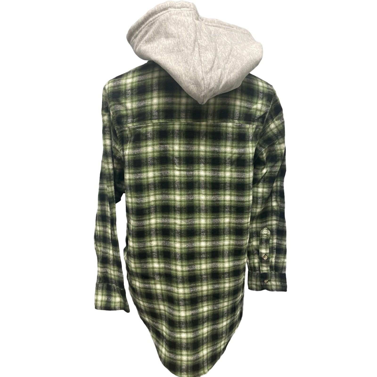 New Hand Printed Womens XXL Black Lab Dog Long Sleeve Plaid Flannel Hoodie