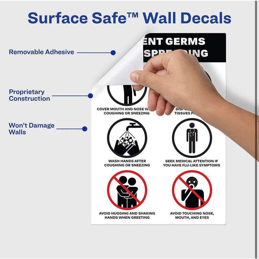 Avery Customizable Removable Wall Decals, 7" x 10", Matte White, Water Resistant Printable Labels, 3 Blank Wall Decal Stickers (61516)