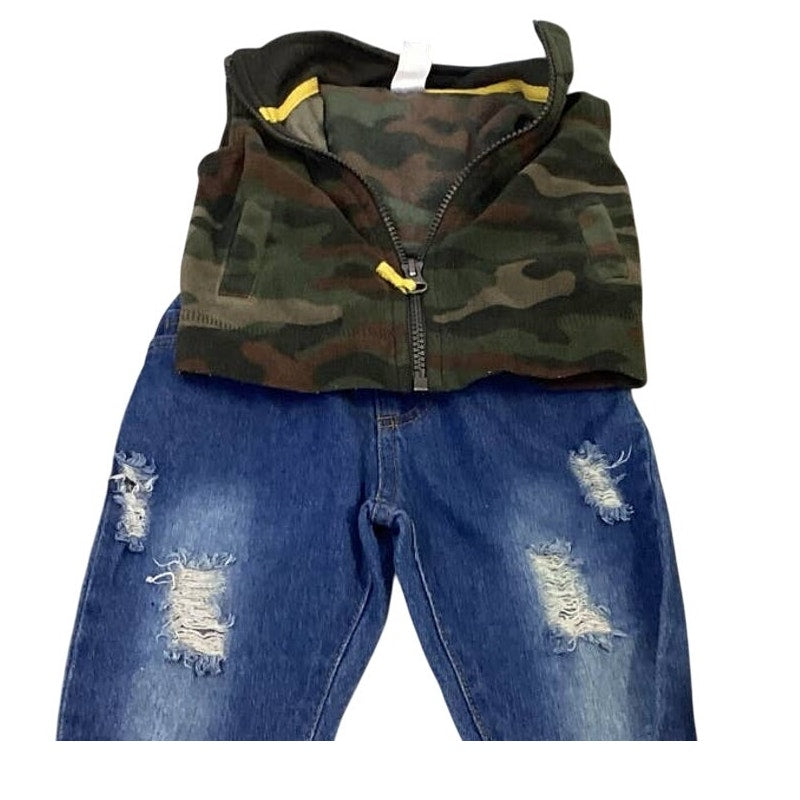 Lot of 5 Boys 6-9 Months Cat & Jack Carters Camouflage Fleece Pants Tops Jacket