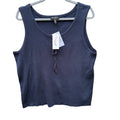 NWT New Jessica Simpson Womens 3X Johanna Tie Front Ribbed Sleeveless Tank Top
