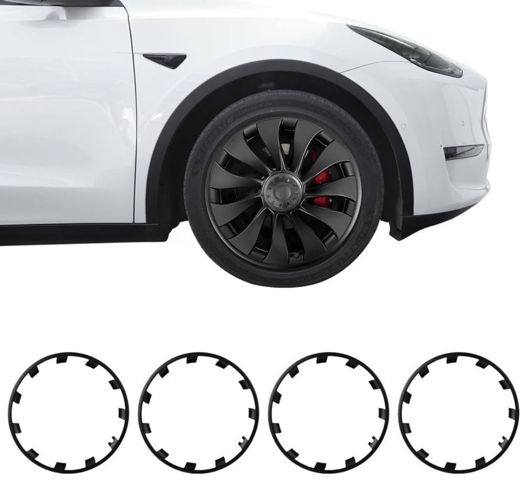 BASENOR Tesla Model Y 21 Inch Wheel Rim Protector ABS Rim Guard Hubcap Curb Rash Cover Car Protection Tire Trim Rings for Model Y Exterior Ac