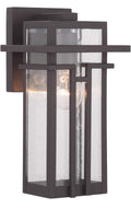 Open Box Progress Lighting Boxwood Collection 1-Light Clear Seeded Glass Craftsman Outdoor Small Wall Lantern Light Antique Bronze, 11.75x6.25x6.25