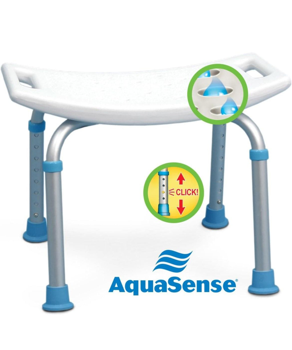 AquaSense Adjustable Non-Slip Bath & Shower Stool for Inside Shower, 20.08 x 12.