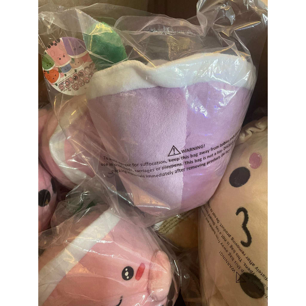ABC Boba Tea Plush Purple Cute Stuffed Animal Toy 10"