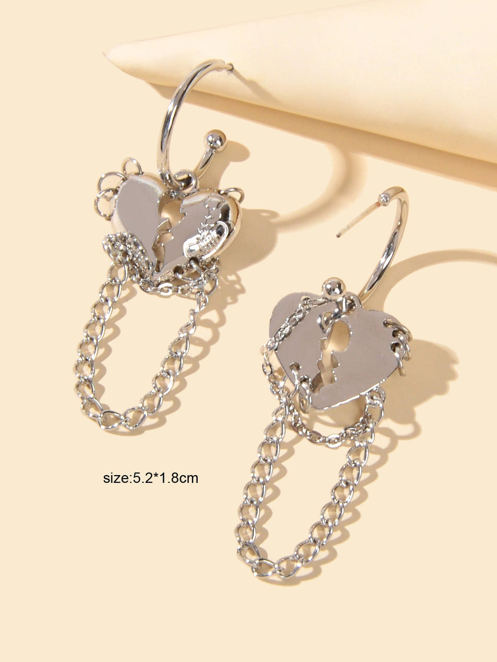 Punk Statement Silver Layered Chain Heart Charm Designer Jewellery