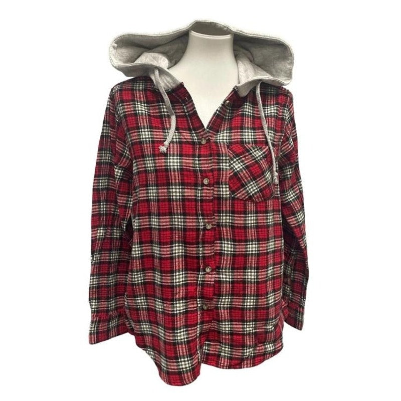 New Champion Unisex Small Navy Pullover Sweatshirt w Bonus Plaid Flannel Hoodie