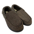Dearfoams Mens Medium 9/10 Brown Tweed Memory Foam Washable Moccasin Slippers