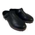 Kensie Womens Size 7 Black 1.5" Heels Clog Fuzzy Lined Slip On Round Toe Shoes