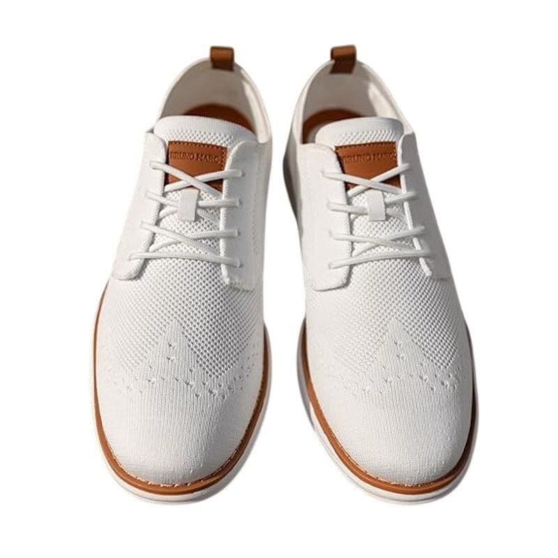 Bruno Marc Mens Size 12 White Oxford Sneakers Closed Round Toe Lace Up Shoes
