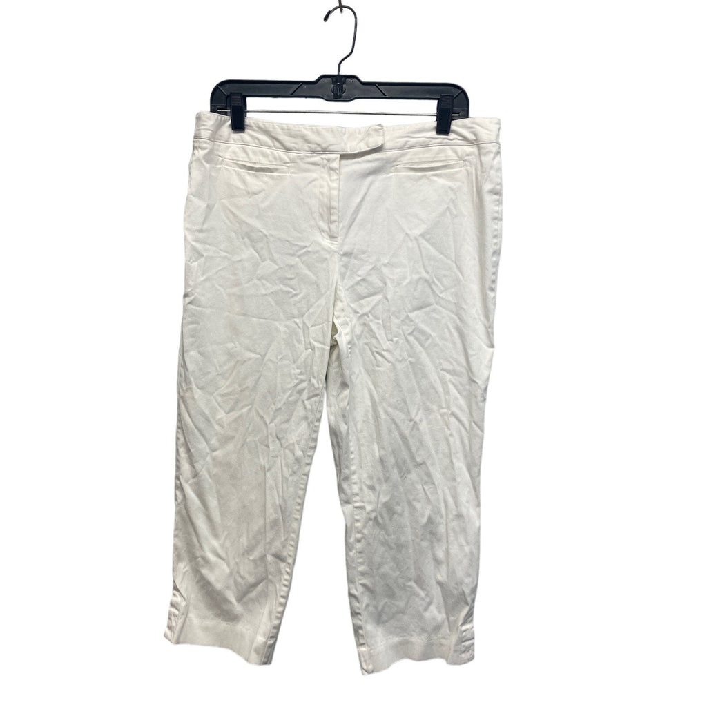 Simply Vera Time & Tru Womens Large Cropped White Cotton Blend Capri Pants