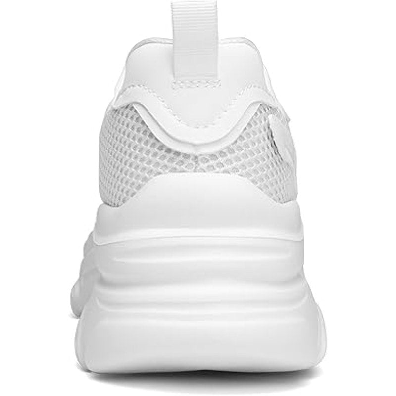 Dream Pairs Womens 6 White Faux Leather Lace Up Platform Sneakers Athletic Shoes