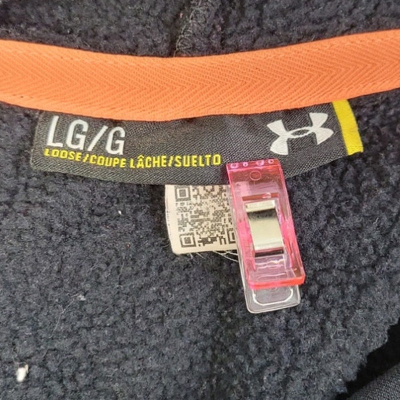 Under Armour Womens Large Pink Logo Athletic Sweatshirt Hoodie w Pockets