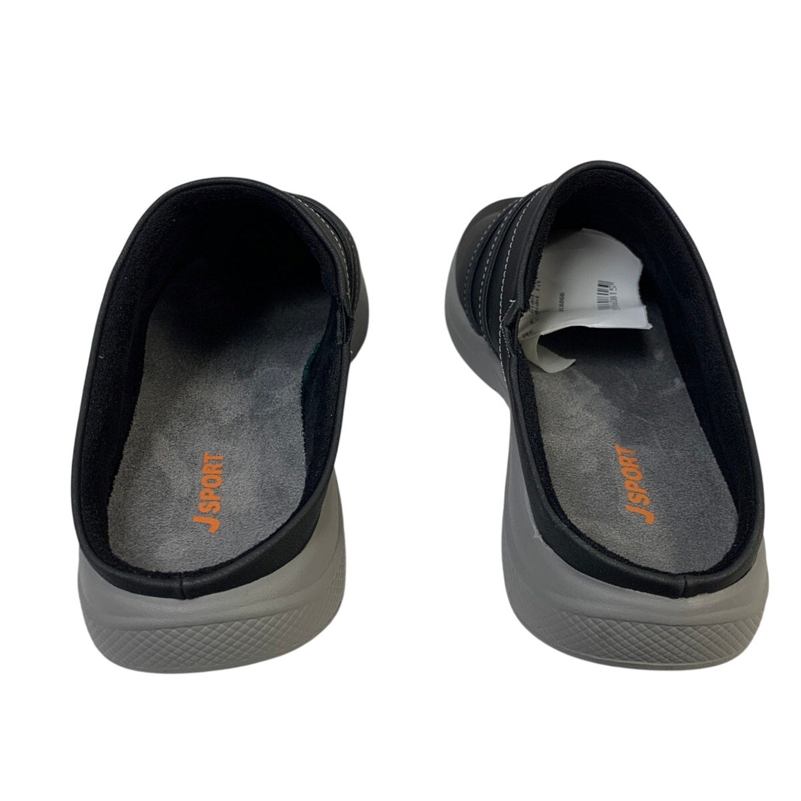 JSport Womens Size 7 Black Faux Leather Gina Slip On Memory Foam Sneaker Shoes