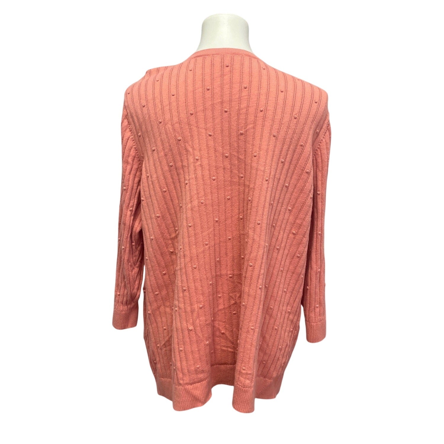 CJ Banks Womens XL 100% Cotton Full Button Front 3/4 Sleeve Cardigan Sweater