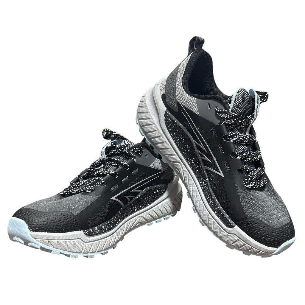Hi-Tec Womens Size 6.5 Black Gray Spotted Lace Up Comfort Athletic Tennis Shoes