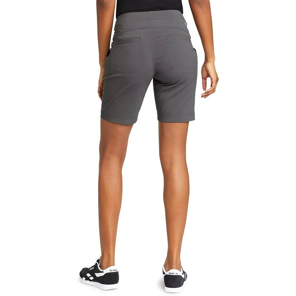 New Eddie Bauer Womens Size 0 Dark Gray High Rise Fitted Horizon Bermuda Shorts