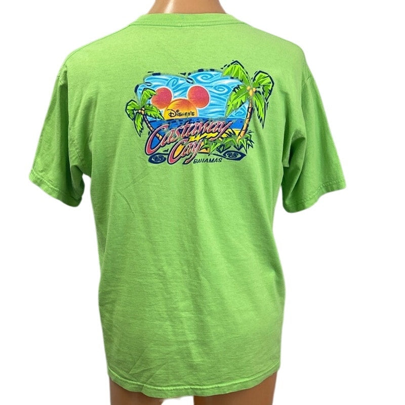 Disney Mens Large Castaway Cay Bahamas Short Sleeve Crew Neck Tee Shirt