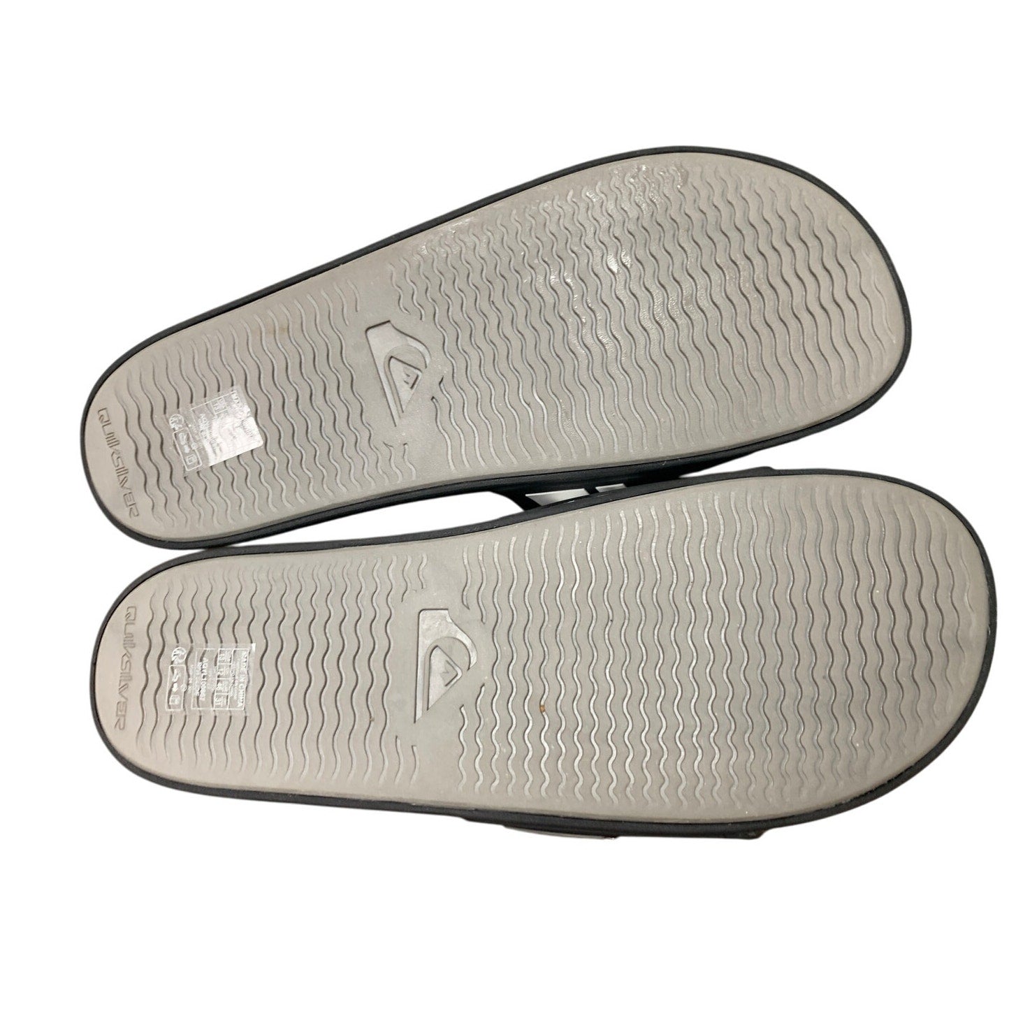 Quiksilver Mens Size 13 Black Striped Slides Slip On Sandal Open Round Toe Shoes