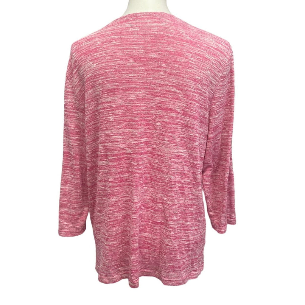 Croft & Barrow Large Long Sleeve Sparkle Studded Rayon Blend Soft Top