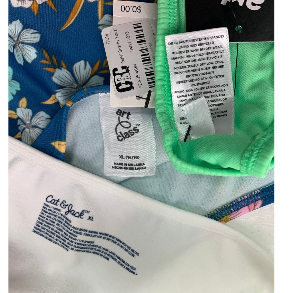 Lot of 3 New Art Class Cat & Jack Girls XL Floral Ribbed Bikini Bottom Tops