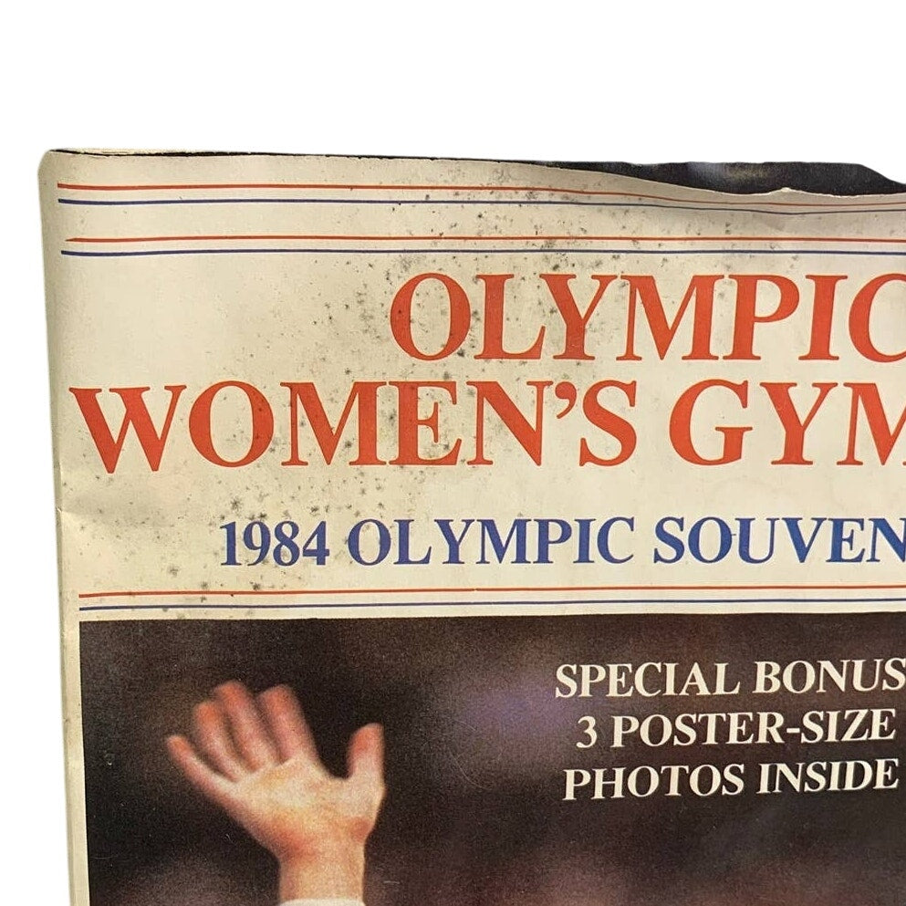 Vintage 1984 Olympic Women's Gymnastics Mary Lou Retton Souvenir Program Poster