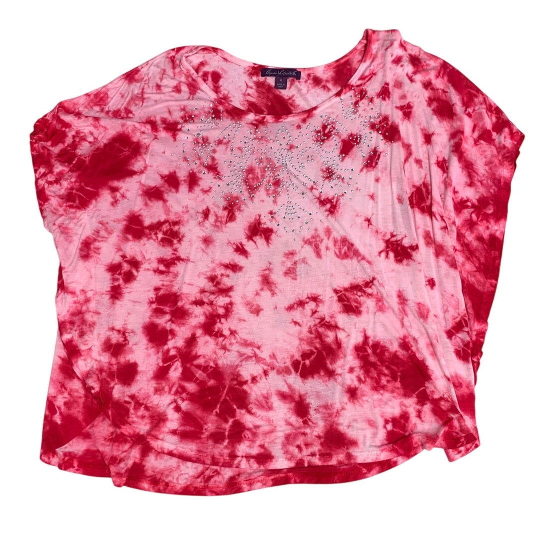Lot of 3 Womens XL American Flag USA Rinestone Tie Die Short Sleeve Tee Shirts