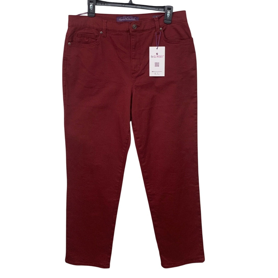 NWT Gloria Vanderbilt Womens Size 12 Amanda Deep Red Slimming Denim Cotton Jeans