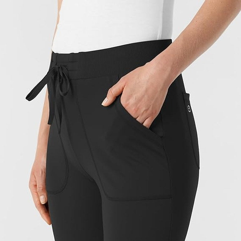 Wink Renew Womens Small Black Modern Fit Drawstring Waist Track Scrub Pants