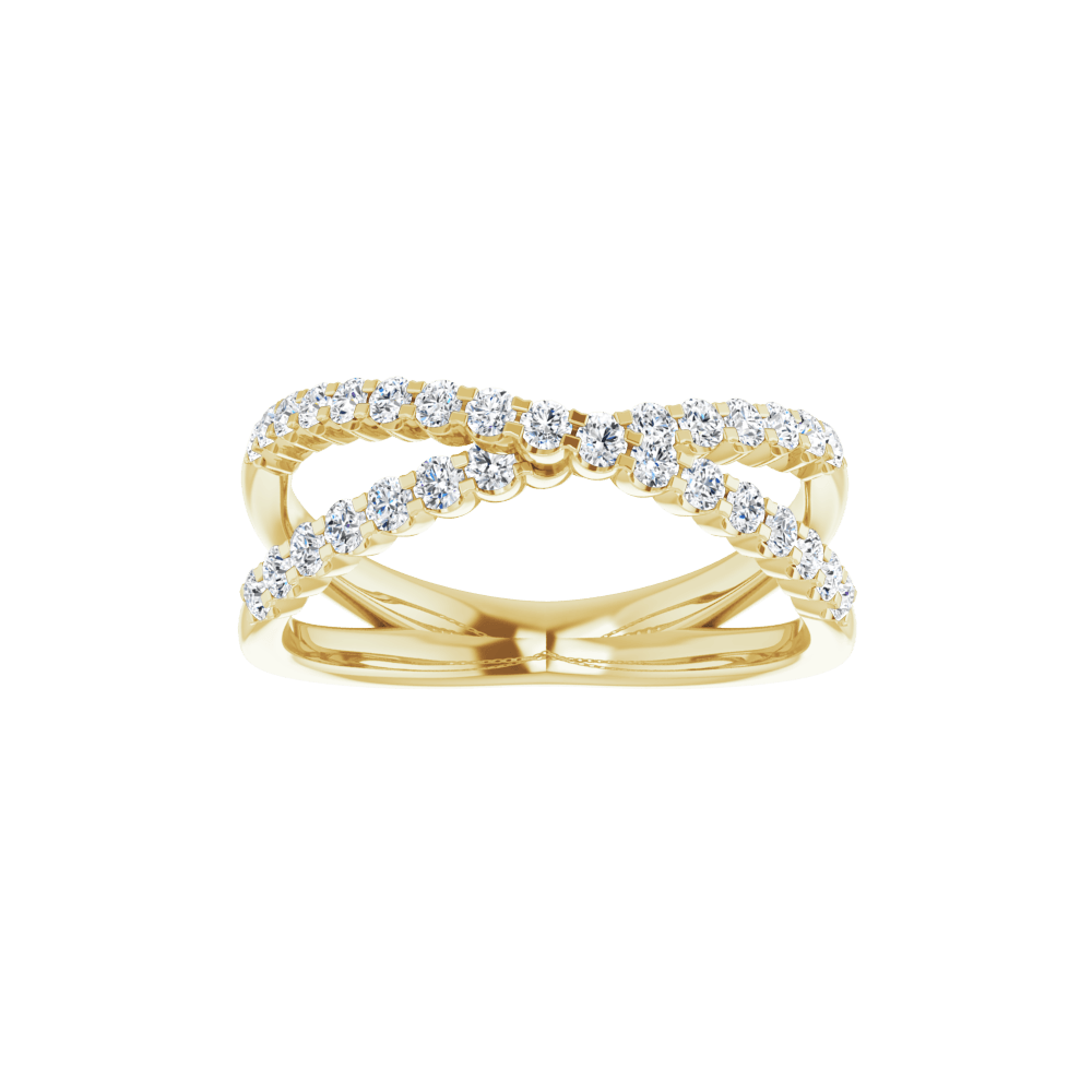 Valérie 14K Gold Diamond Criss-Cross Ring