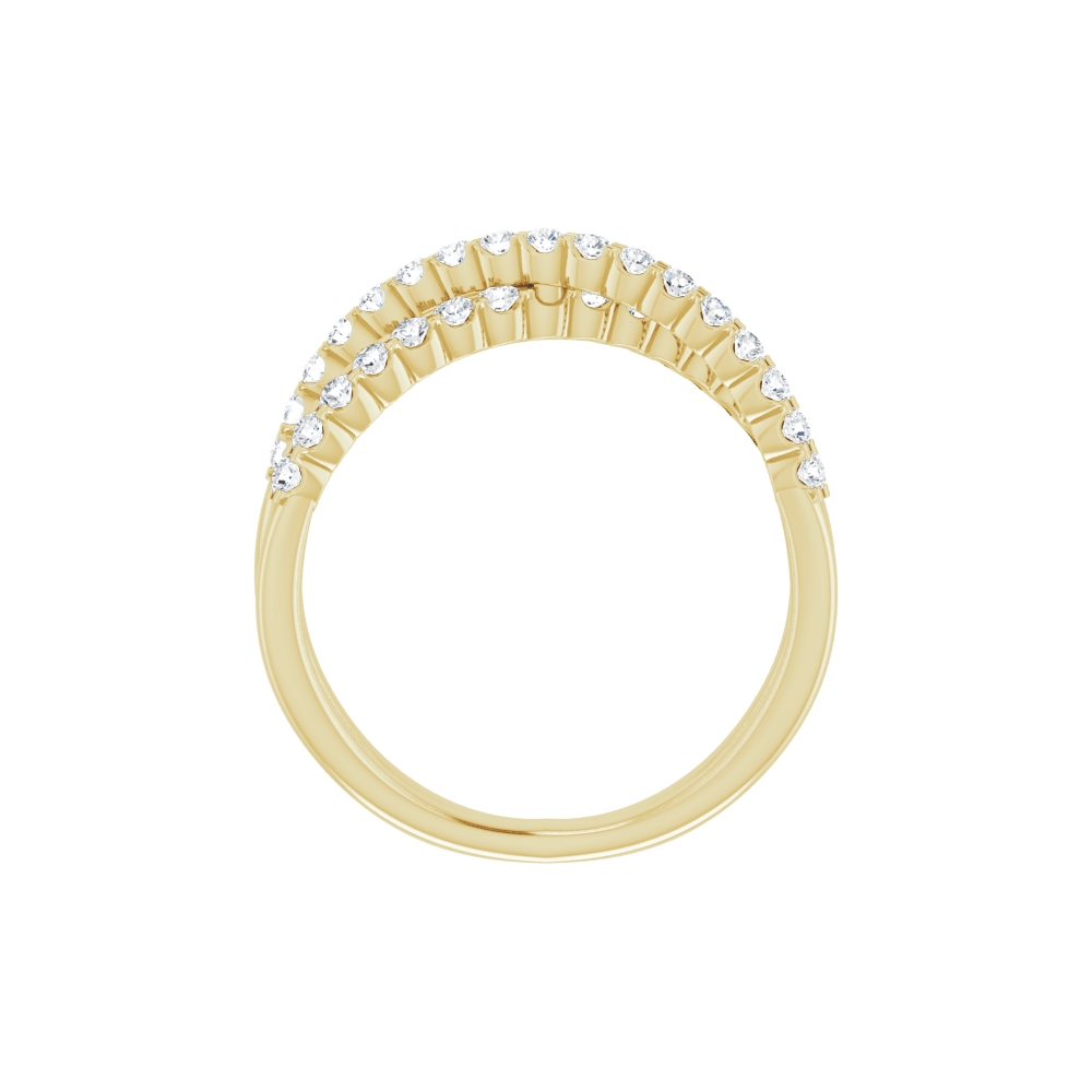 Valérie 14K Gold Diamond Criss-Cross Ring