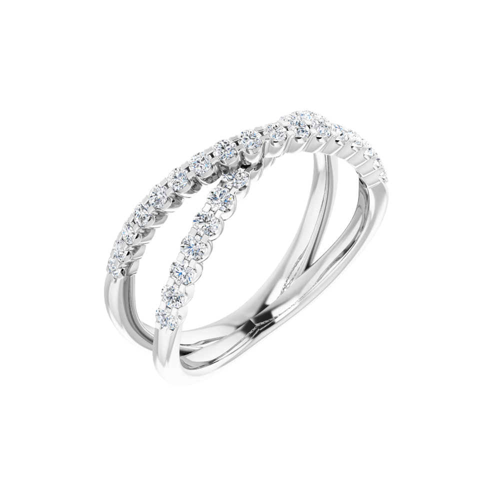 Valérie 14K Gold Diamond Criss-Cross Ring