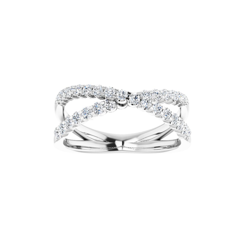 Valérie 14K Gold Diamond Criss-Cross Ring