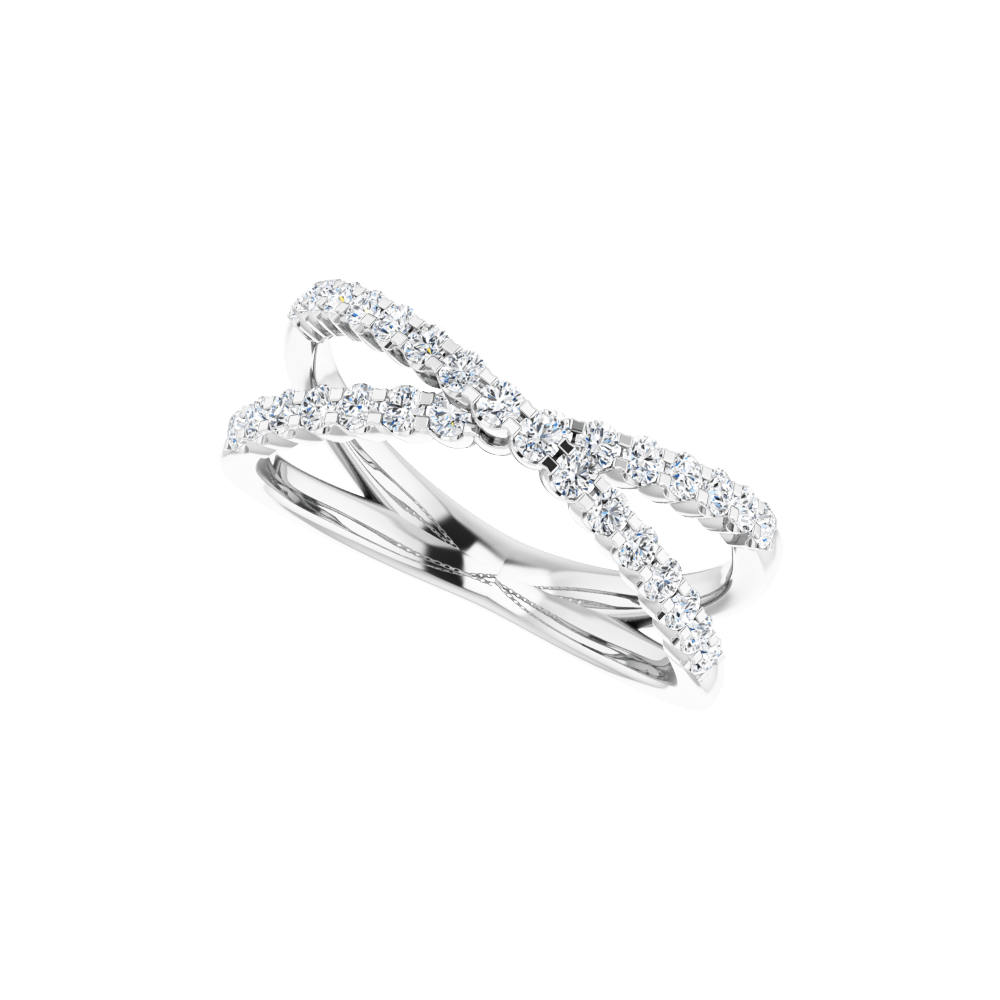 Valérie 14K Gold Diamond Criss-Cross Ring