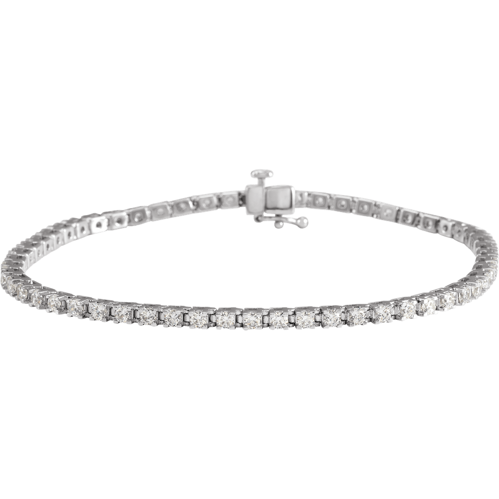 Diamond Tennis Bracelet 3 CTW, 14K White Gold – Élysia