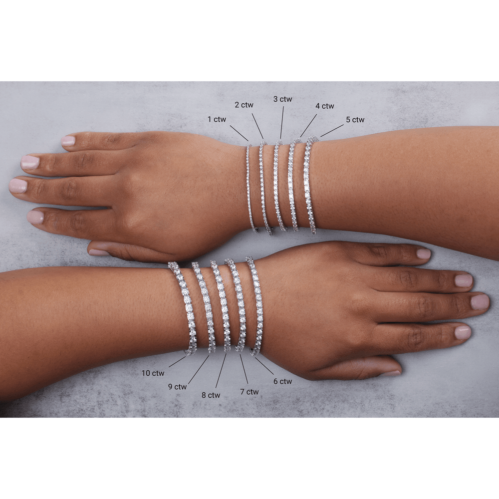 Diamond Tennis Bracelet 3 CTW, 14K White Gold – Élysia