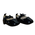Newborn Baby Girls Size 1 Shiny Black Patent Leather Mary Jane Bow Infant Shoes