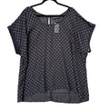 NWT New Lane Bryant Womens 22/24 Black Polka Dot Short Sleeve Sheer Blouse