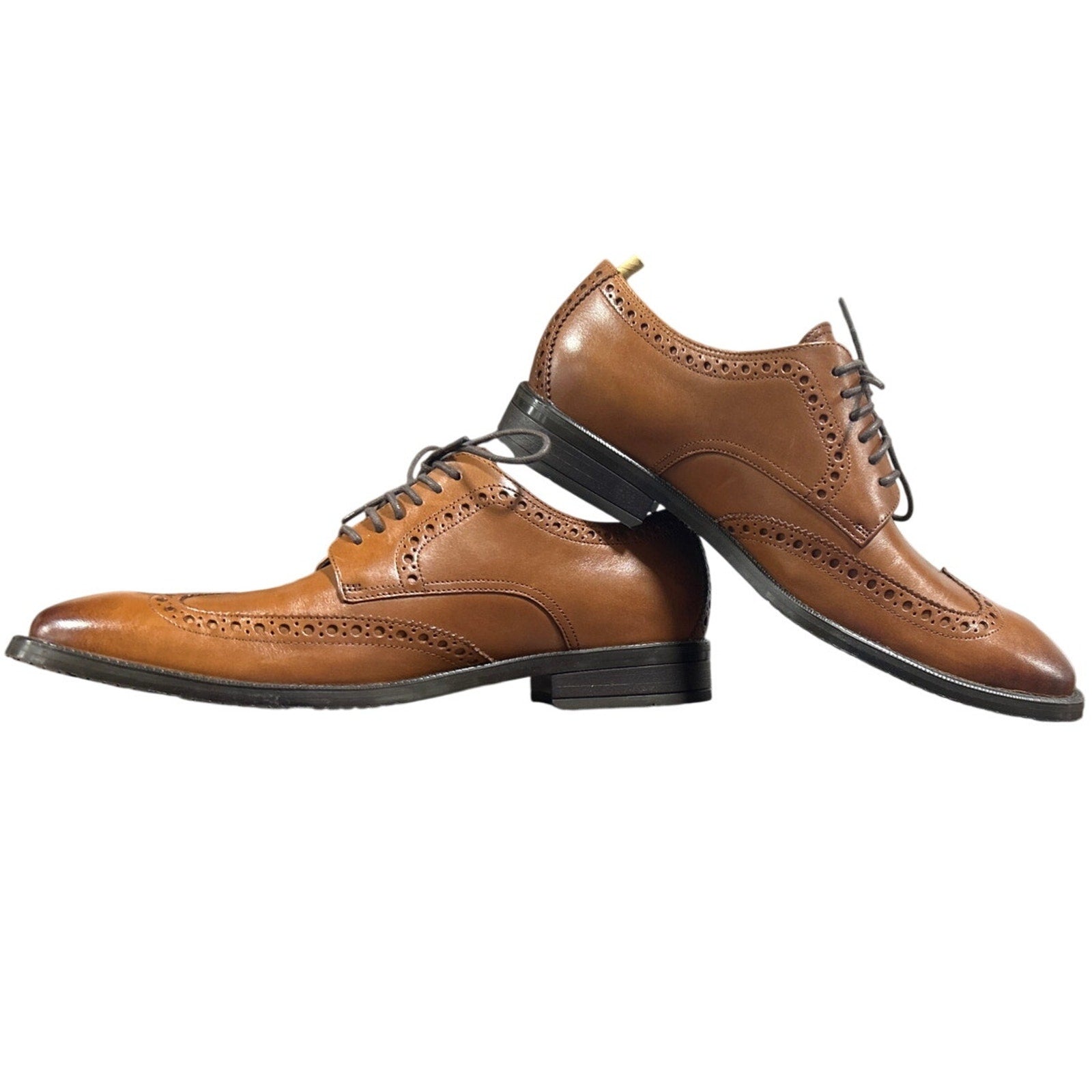 New W Box Cole Haan Men Size 9.5 British Tan Leather Wing Oxford Grand 360 Shoes
