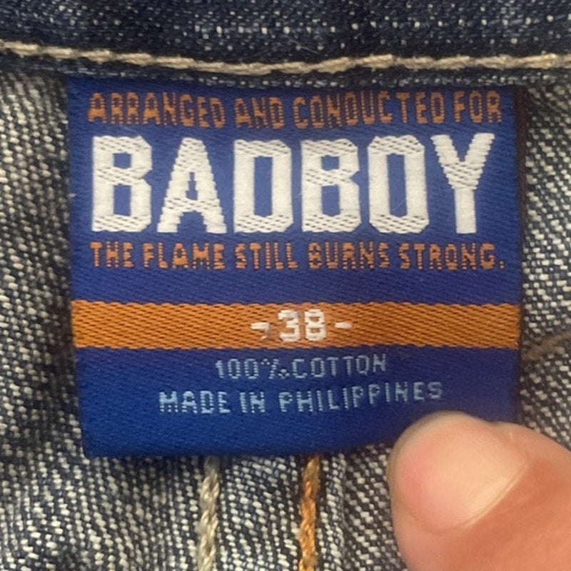 Vintage Y2K Bad Boy Mens Size 38 100% Cotton Wide Leg Denim Blue Jeans