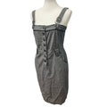 Gentle Fawn Medium Strappy Button Front Pin Up Midi Body Con Dress w Pockets