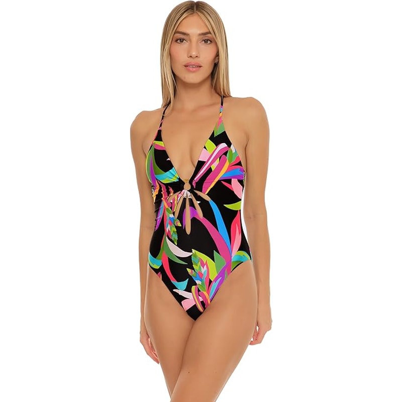 NWT New Trina Turk Womens Size 6 Birds of Paradise Floral One Piece Swimsuit