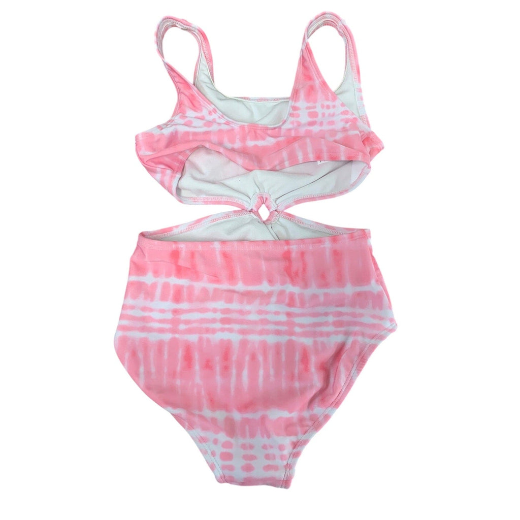 New Art Class Girls XL (14) Pink Tie Dye Front Keyhole 1PC Swim Swimsuit