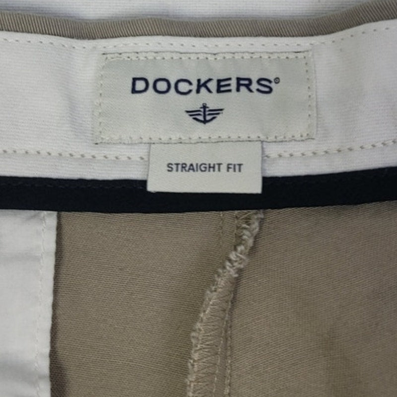 Dockers Mens 38 X 34 Cotton Blend Straight Fit Flat Front Dress Pants w Pockets