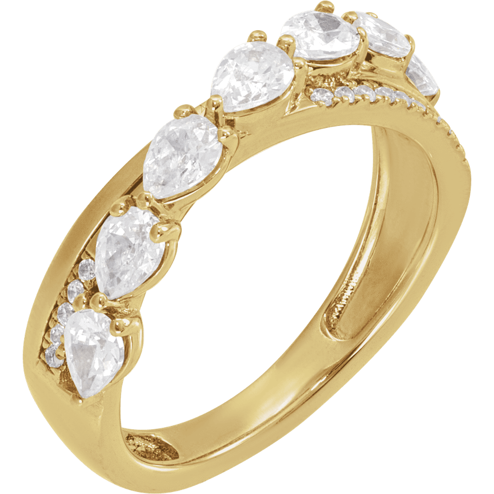 Éclat Pear Diamond Ring 14K White & Yellow Gold
