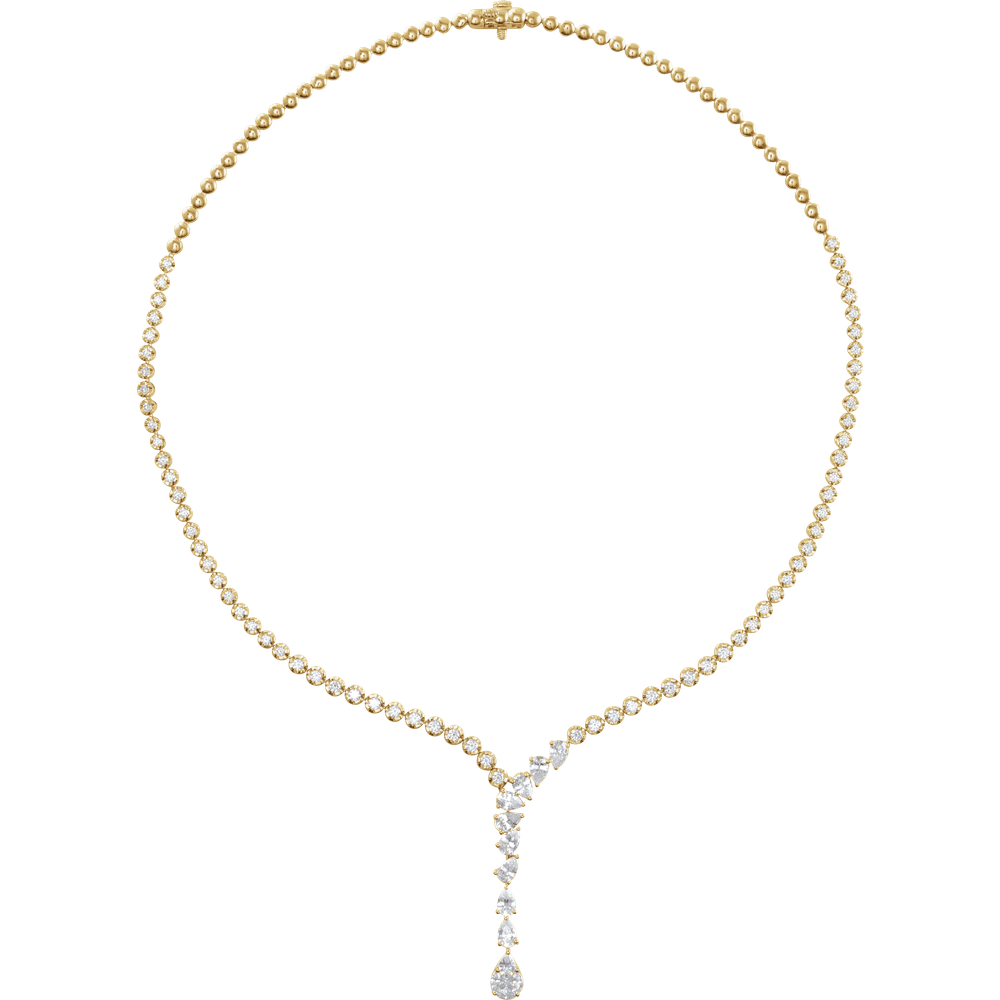 Cascade Royale Diamond Necklace 14K White & Yellow Gold