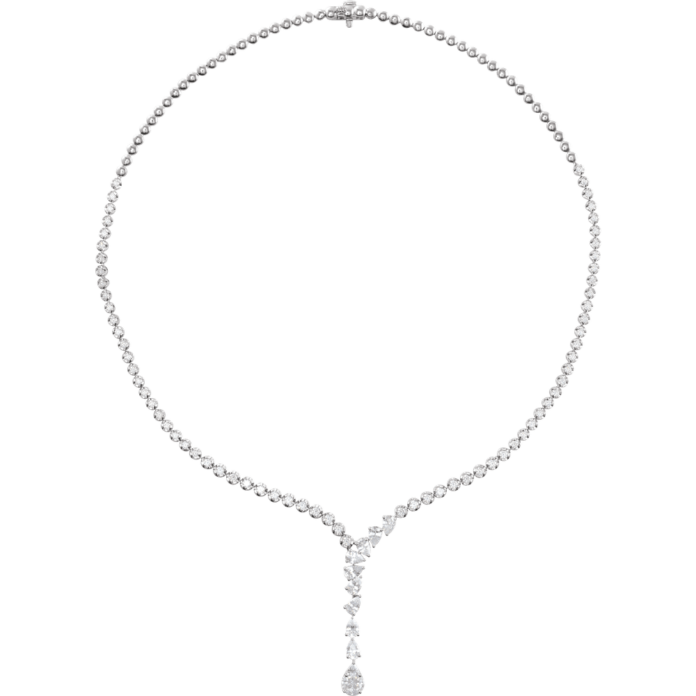 Cascade Royale Diamond Necklace 14K White & Yellow Gold