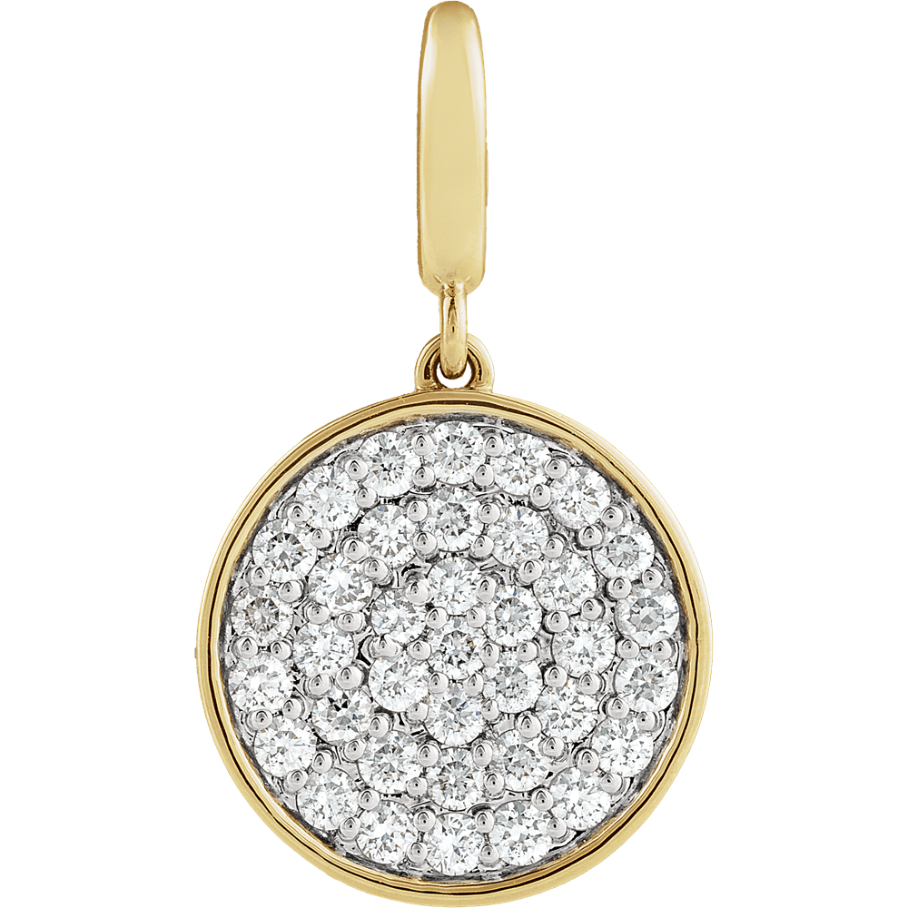 Éclat Pavé Disc Pendant 14K Gold & Natural Diamonds