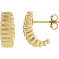 Auréa Ribbed Gold Hoop Earrings