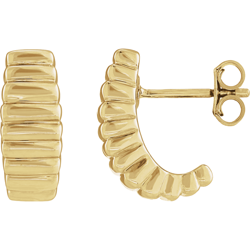 Auréa Ribbed Gold Hoop Earrings
